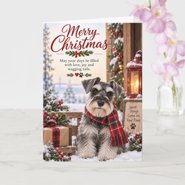 Schnauzer julkort kort (Orkide)