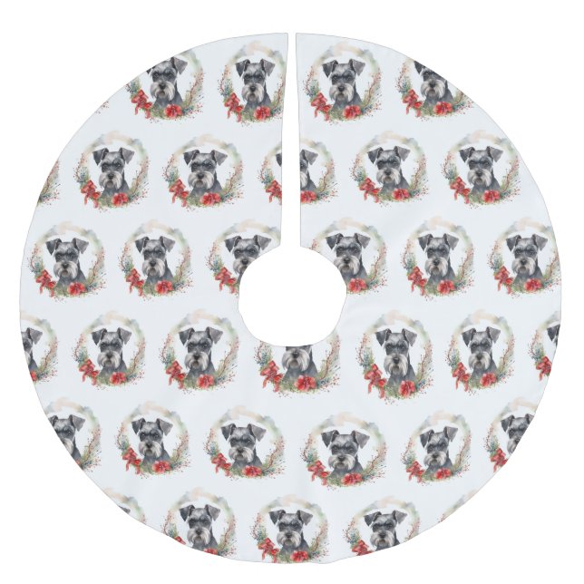 Schnauzer Julkrans Festlig Valp Julgransmatta Borstad Polyester (Framsidan)