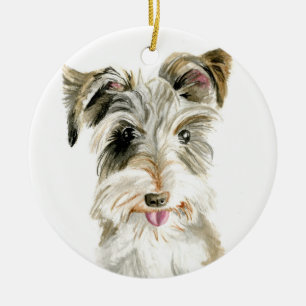 Schnauzer julprydnad julgransprydnad keramik