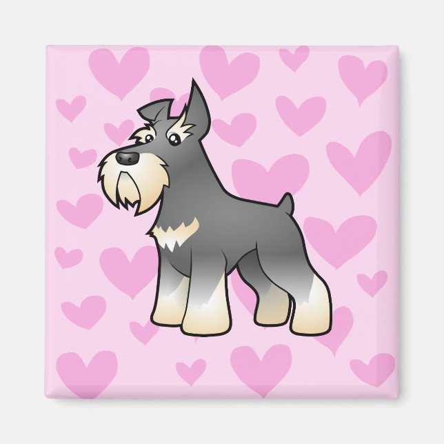 Schnauzer Kärlek Magnet (Framsidan)