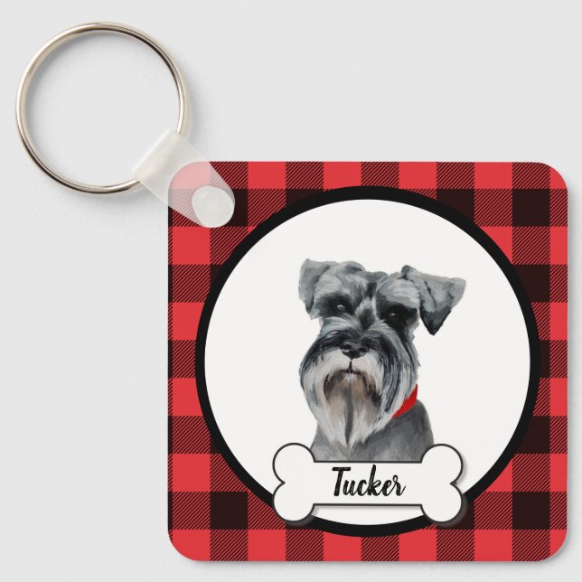 Schnauzer Keychain Nyckelring (Framsida)