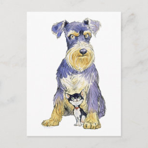 Schnauzer & Kitten vykort
