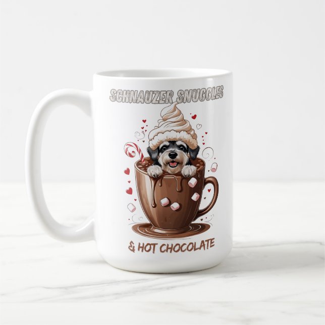 Schnauzer Knuffar & Varm Choklad Kaffemugg (Vänster)