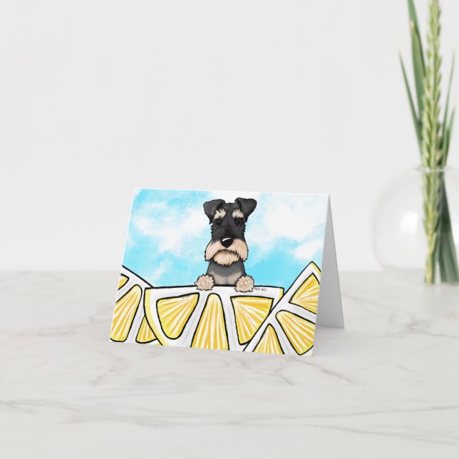 Schnauzer Life Lemons Card Tack Kort (Framsida)