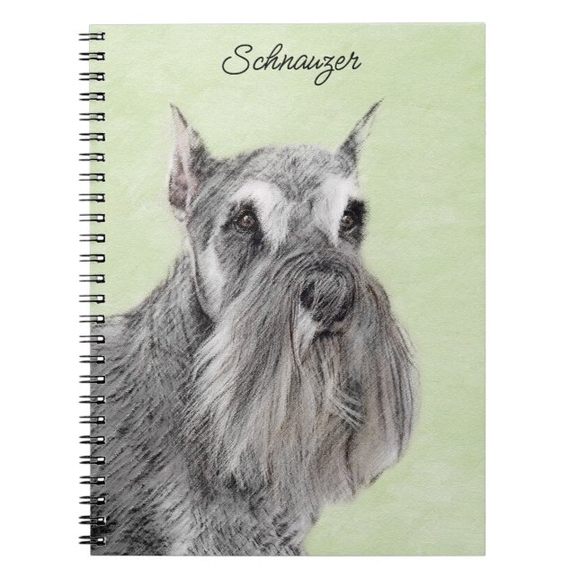 Schnauzer-målarfärg (Giant, Standard) - Hund Art Anteckningsbok (Framsidan)