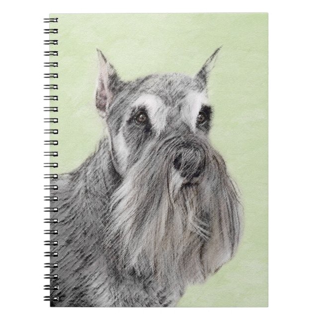 Schnauzer-målarfärg (Giant, Standard) - Hund Art Anteckningsbok (Framsidan)