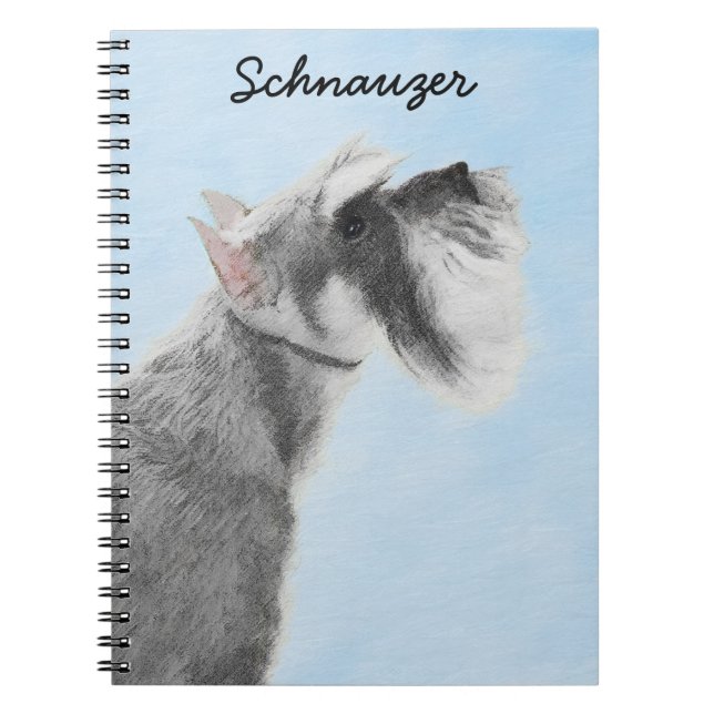 Schnauzer-målarfärg (Giant, Standard) - Hund Art Anteckningsbok (Framsidan)