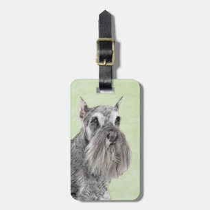 Schnauzer-målarfärg (Giant, Standard) - Hund Art Bagagebricka