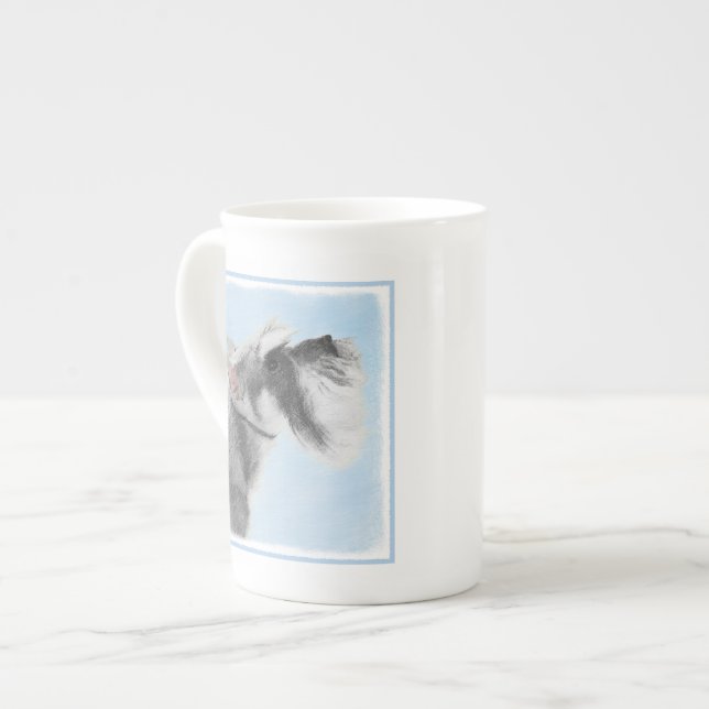 Schnauzer-målarfärg (Giant, Standard) - Hund Art Benporslin Mugg (Framsida vänster)
