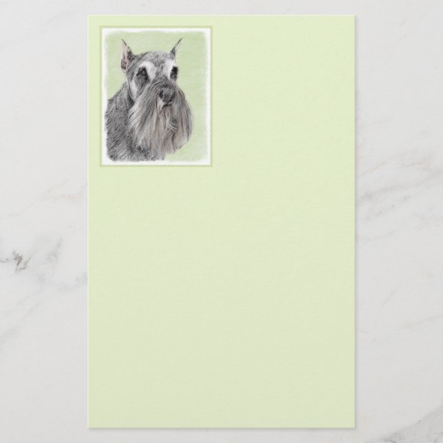 Schnauzer-målarfärg (Giant, Standard) - Hund Art Brevpapper (Framsida)