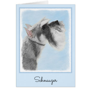 Schnauzer-målarfärg (Giant, Standard) - Hund Art Hälsningskort
