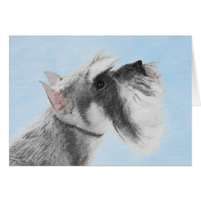 Schnauzer-målarfärg (Giant, Standard) - Hund Art Hälsningskort (Framsidan Horizontal)