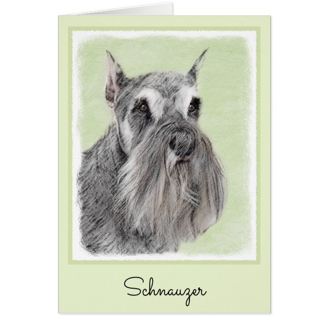 Schnauzer-målarfärg (Giant, Standard) - Hund Art Hälsningskort (Framsidan)