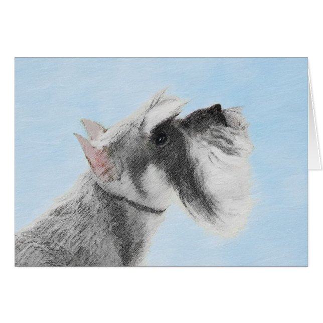 Schnauzer-målarfärg (Giant, Standard) - Hund Art Hälsningskort (Framsidan Horizontal)