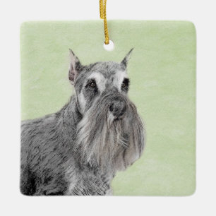 Schnauzer-målarfärg (Giant, Standard) - Hund Art Julgransprydnad Keramik