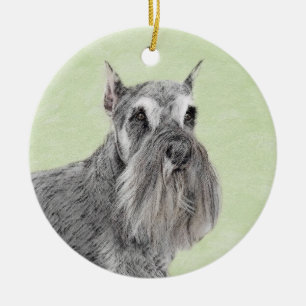 Schnauzer-målarfärg (Giant, Standard) - Hund Art Julgransprydnad Keramik