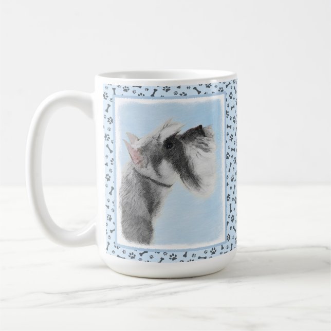 Schnauzer-målarfärg (Giant, Standard) - Hund Art Kaffemugg (Vänster)