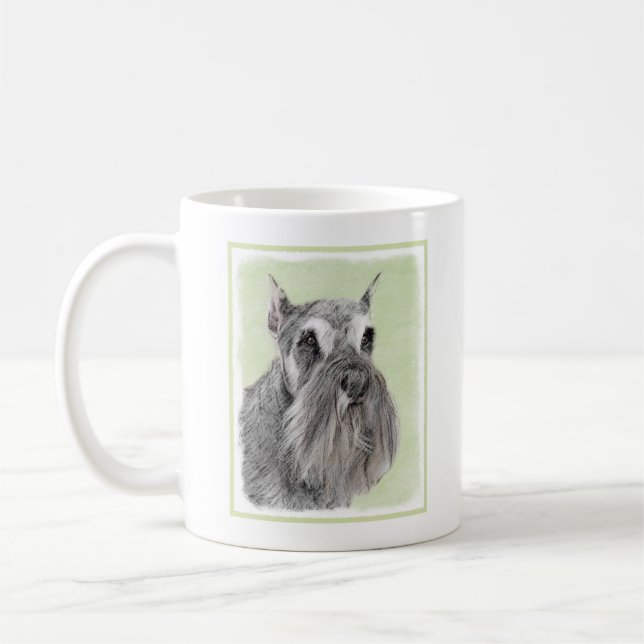 Schnauzer-målarfärg (Giant, Standard) - Hund Art Kaffemugg (Vänster)