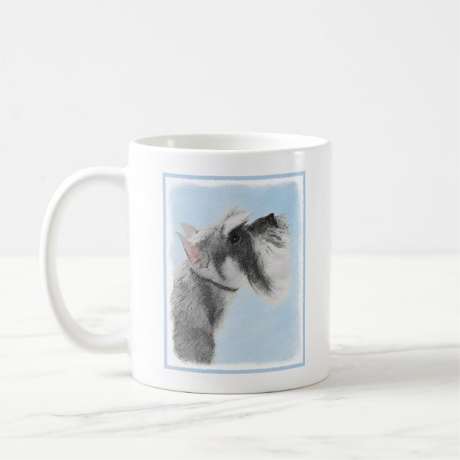 Schnauzer-målarfärg (Giant, Standard) - Hund Art Kaffemugg (Vänster)