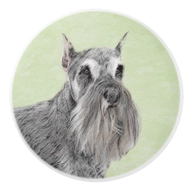 Schnauzer-målarfärg (Giant, Standard) - Hund Art Knopp (Framsidan)