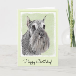 Schnauzer-målarfärg (Giant, Standard) - Hund Art Kort