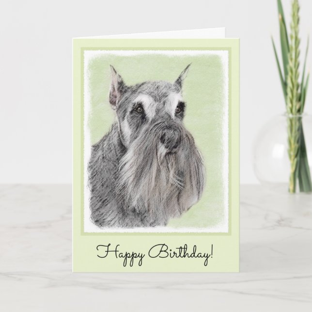 Schnauzer-målarfärg (Giant, Standard) - Hund Art Kort (Framsida)