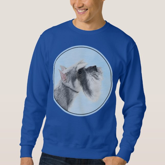 Schnauzer-målarfärg (Giant, Standard) - Hund Art Lång Ärmad Tröja (Framsida)
