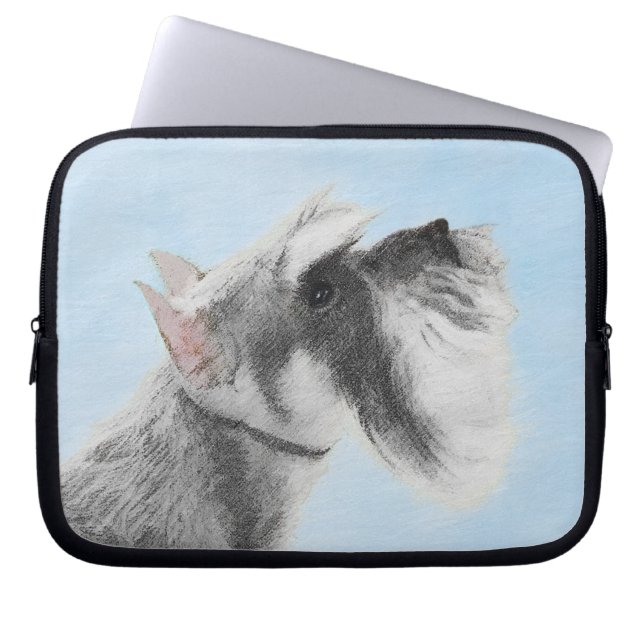 Schnauzer-målarfärg (Giant, Standard) - Hund Art Laptop Fodral (Framsidan)