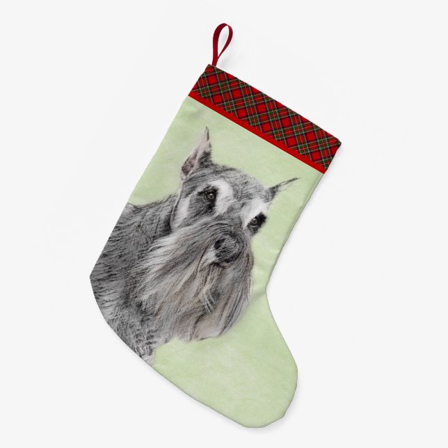 Schnauzer-målarfärg (Giant, Standard) - Hund Art Liten Julstrumpa (Framsidan (Hängande))