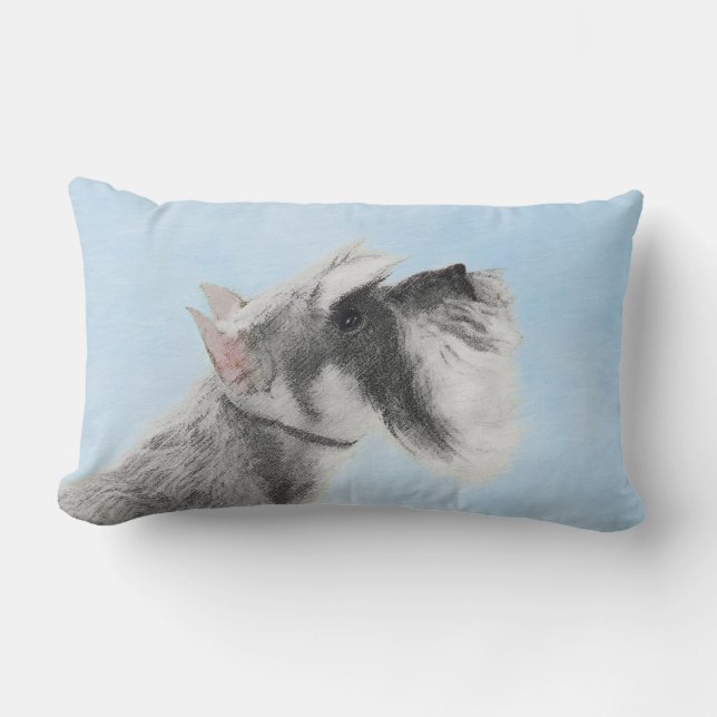 Schnauzer-målarfärg (Giant, Standard) - Hund Art Lumbarkudde (Framsida)