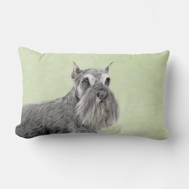 Schnauzer-målarfärg (Giant, Standard) - Hund Art Lumbarkudde (Framsida)