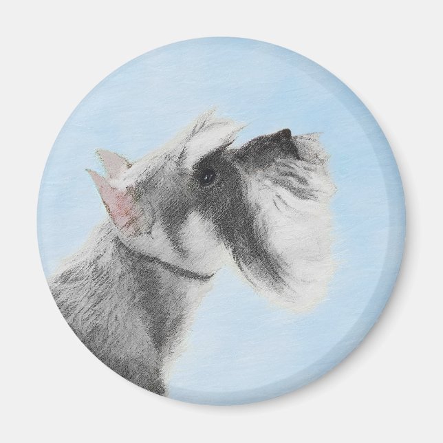 Schnauzer-målarfärg (Giant, Standard) - Hund Art Magnet (Framsidan)