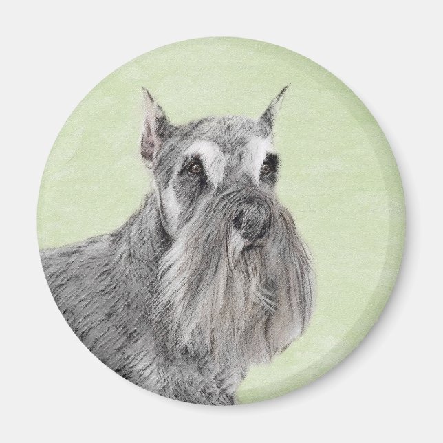 Schnauzer-målarfärg (Giant, Standard) - Hund Art Magnet (Framsidan)