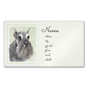 Schnauzer-målarfärg (Giant, Standard) - Hund Art Magnetiska Visitkort