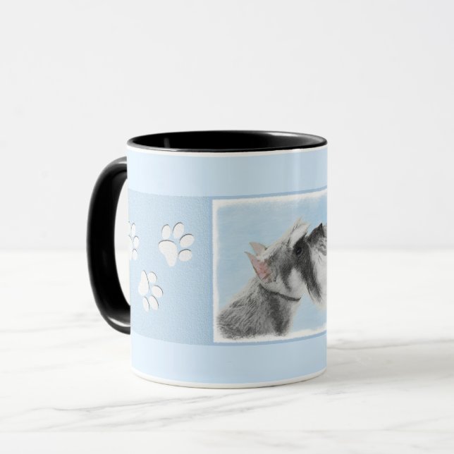 Schnauzer-målarfärg (Giant, Standard) - Hund Art Mugg (Framsida vänster)