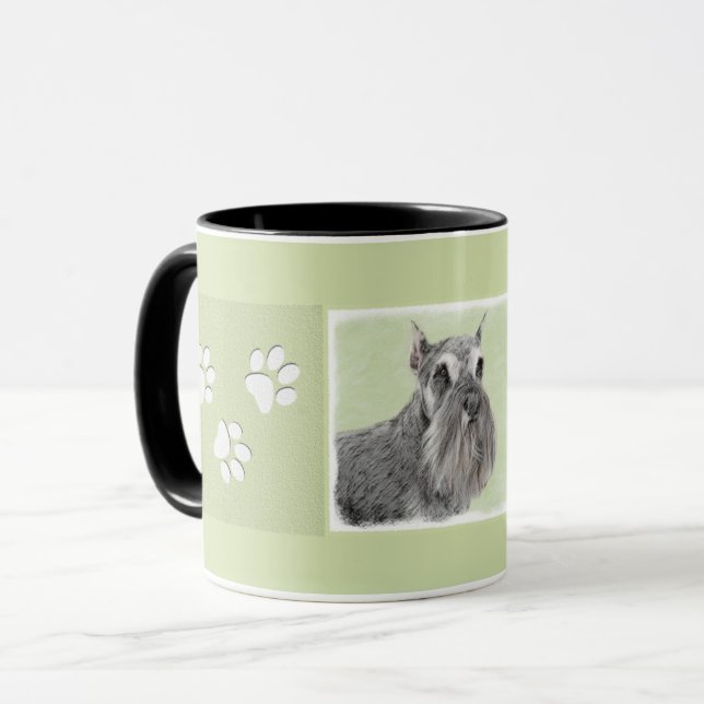Schnauzer-målarfärg (Giant, Standard) - Hund Art Mugg (Framsida vänster)
