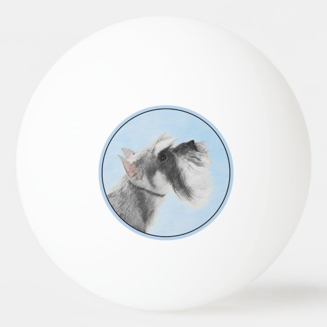 Schnauzer-målarfärg (Giant, Standard) - Hund Art Pingisboll (Framsidan)