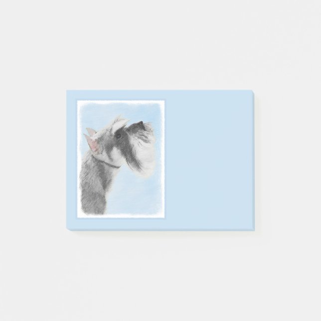 Schnauzer-målarfärg (Giant, Standard) - Hund Art Post-it Block (Framsida)