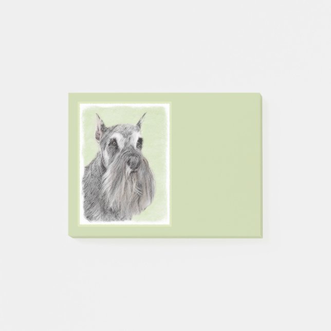 Schnauzer-målarfärg (Giant, Standard) - Hund Art Post-it Block (Framsida)