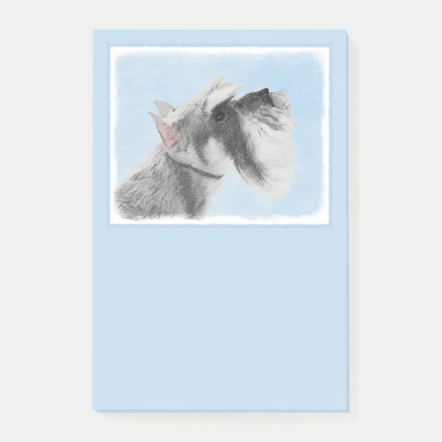 Schnauzer-målarfärg (Giant, Standard) - Hund Art Post-it Block (Framsida)