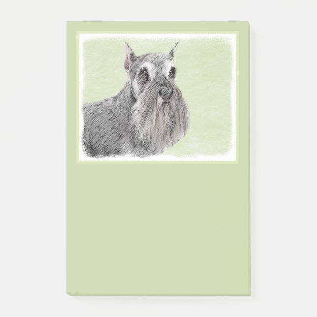 Schnauzer-målarfärg (Giant, Standard) - Hund Art Post-it Block (Framsida)