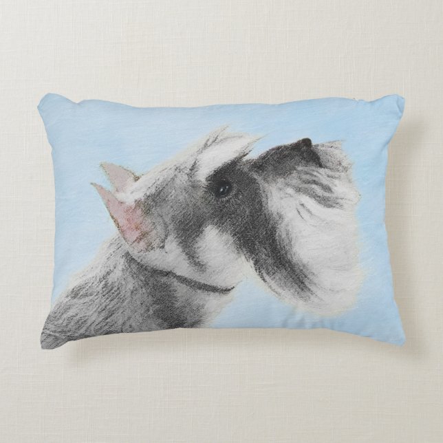 Schnauzer-målarfärg (Giant, Standard) - Hund Art Prydnadskudde (Framsidan)