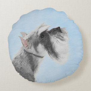 Schnauzer-målarfärg (Giant, Standard) - Hund Art Rund Kudde