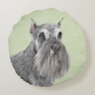 Schnauzer-målarfärg (Giant, Standard) - Hund Art Rund Kudde