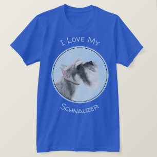 Schnauzer-målarfärg (Giant, Standard) - Hund Art T Shirt