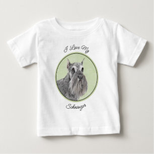 Schnauzer-målarfärg (Giant, Standard) - Hund Art T Shirt