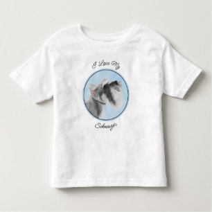 Schnauzer-målarfärg (Giant, Standard) - Hund Art T Shirt