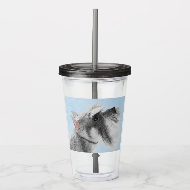 Schnauzer-målarfärg (Giant, Standard) - Hund Art Take Away Mugg (Framsida)