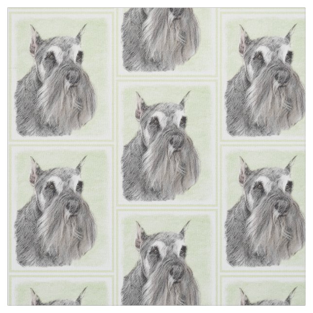 Schnauzer-målarfärg (Giant, Standard) - Hund Art Tyg (Provkarta)