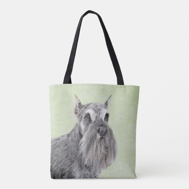 Schnauzer-målarfärg (Giant, Standard) - Hund Art Tygkasse (Baksida)